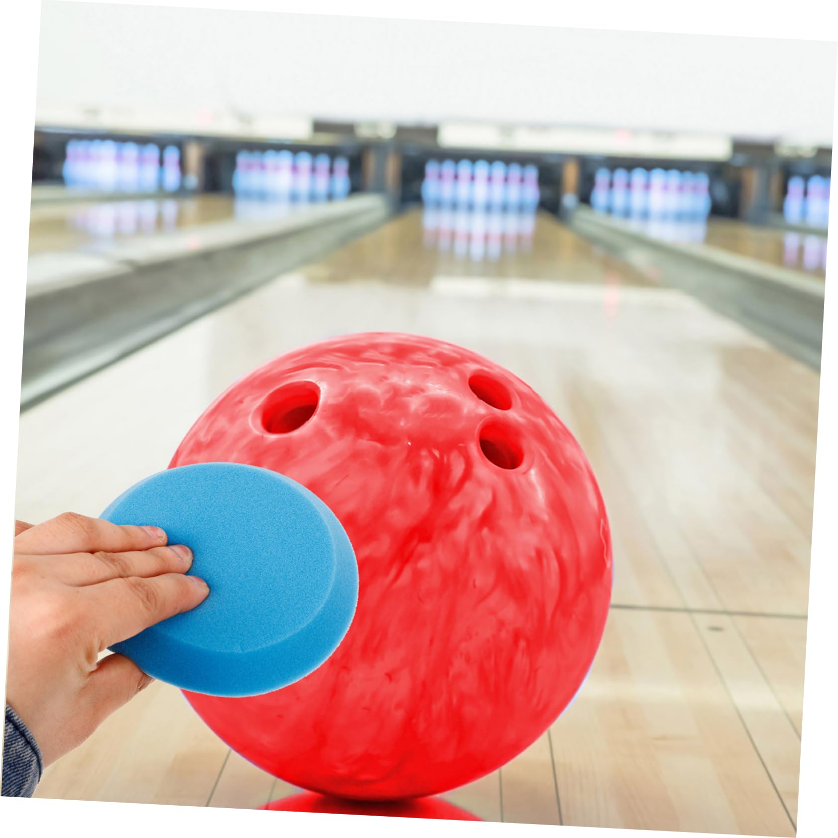 GOOHOCHY 4pcs Bowling Ball Polish Sponge Pads Scratch Removal Cleaning Pad Professional Durable Material Easy to Use