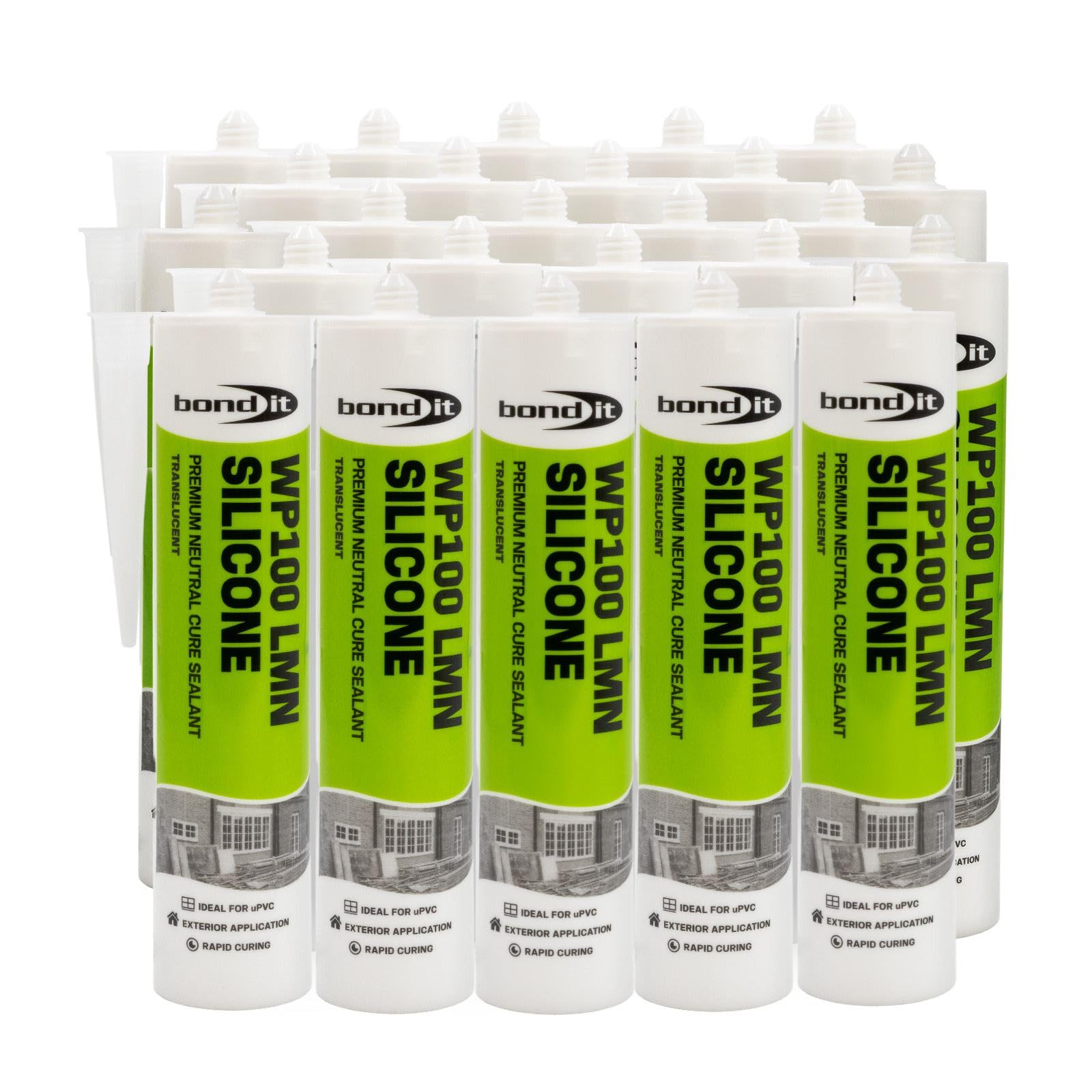 Bond-It WP100 Neutral Silicone Sealant (25 Pack) - Translucent — image 1