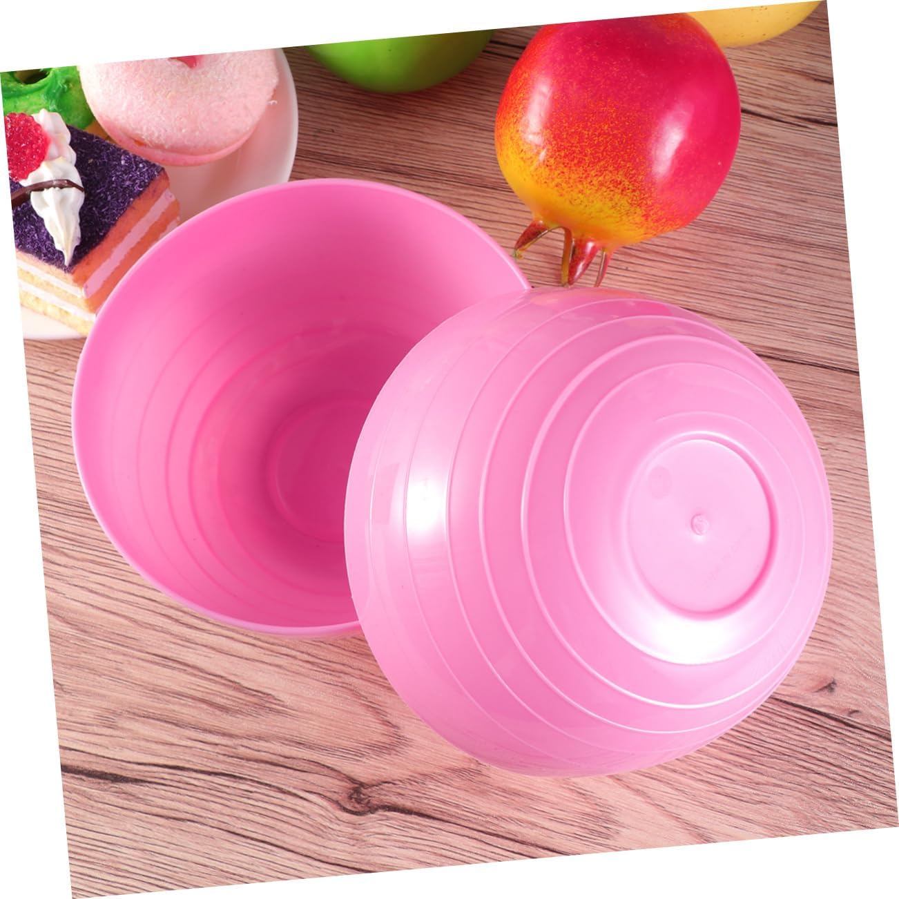 OUNONA 6pcs Plastic Serving Bowls Reusable Unbreakable Snack and Salad Dishes for Parties Pasta and Side Dishes Microwave and Dishwasher Safe