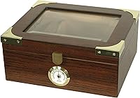 Vista 10 de Humidor Supreme Old World Humidor de Puros de Escritorio - Almacenamiento de Puros de Escritorio con Bandeja de Cedro Español y Divisores Caja