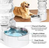 Vista 7 de RIZZARI Dispensador de agua por gravedad grande alimentador automático de agua de 8 litros con cuenco de acero inoxidable - Dos tapas y filtros