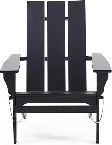 Christopher Knight Home Aberdeen Silla Adirondack plegable de madera de acacia contemporánea para exteriores, color negro