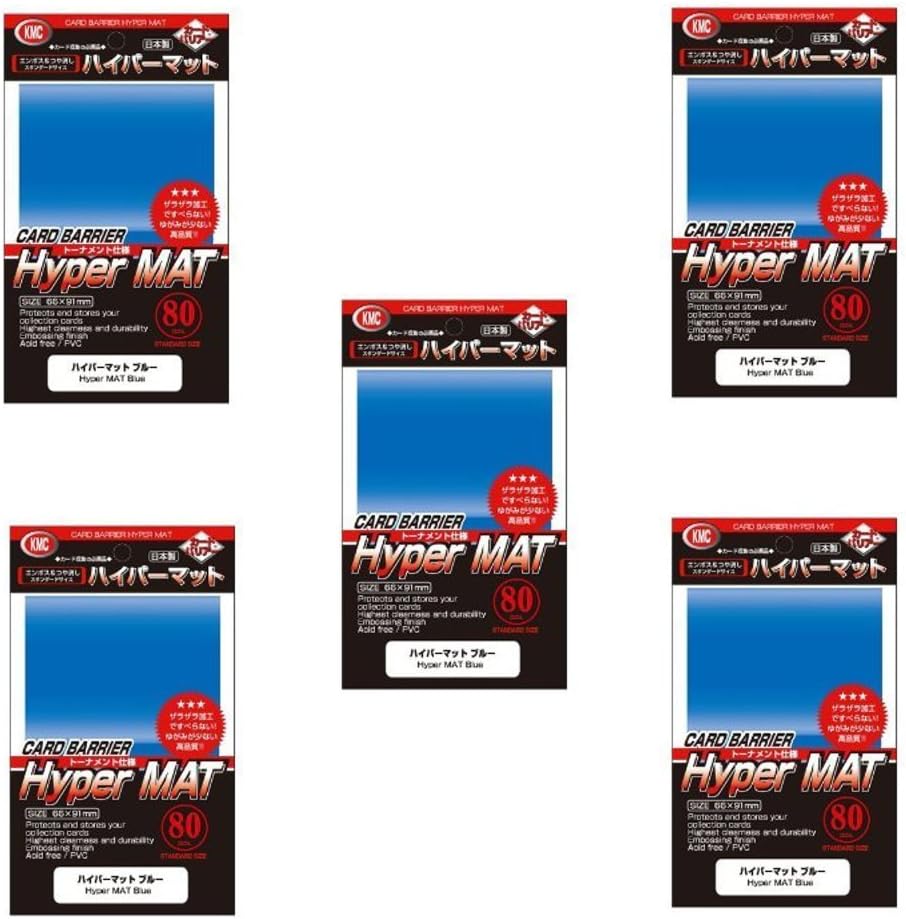 Hyper Matte Sleeves BlueÃƒÂ—5 Sets (5 Packs/total 400 Sheets) (Japan Import) Made in Japan by KMC