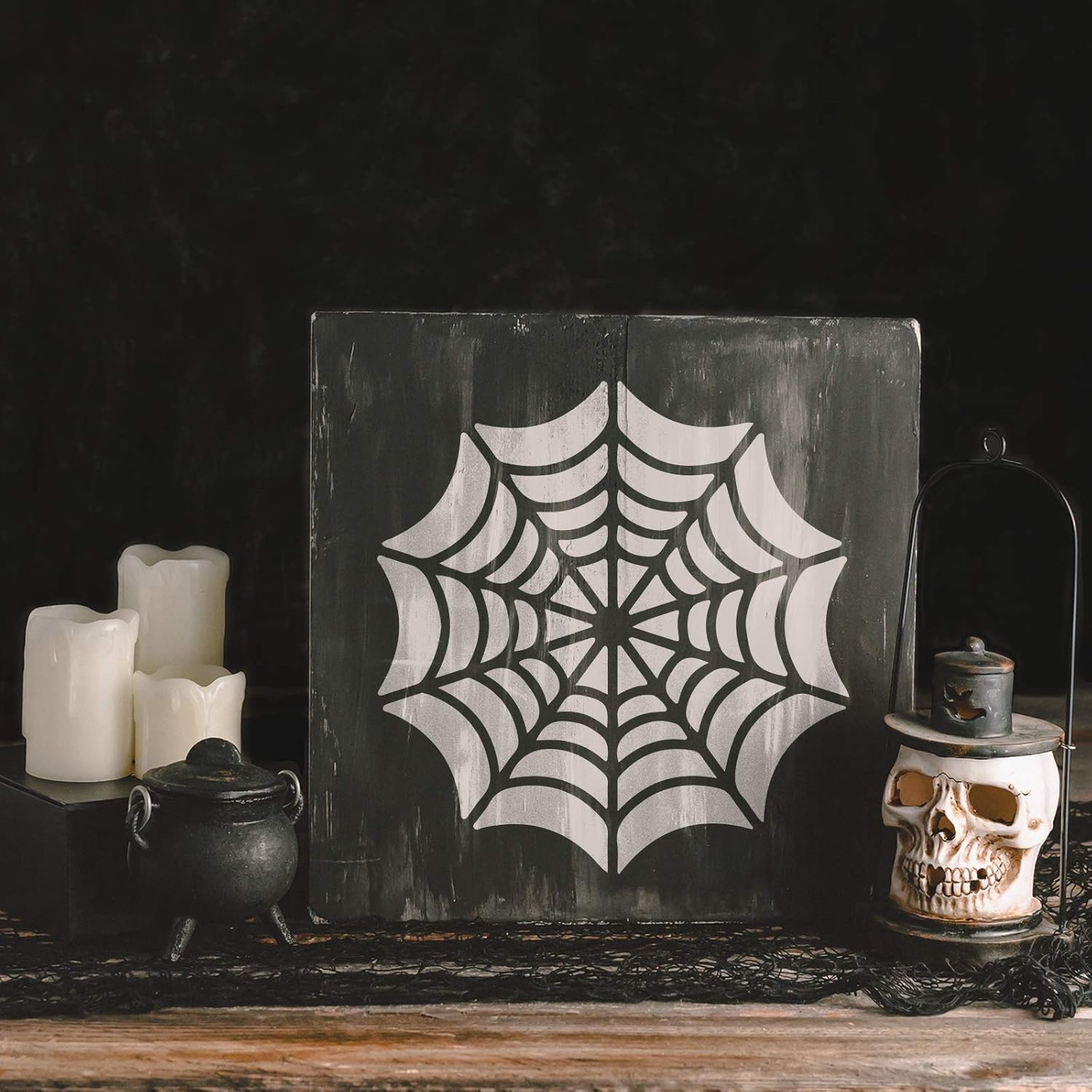 Airbrush Spider Web Stencil - Reusable, 2 Pack