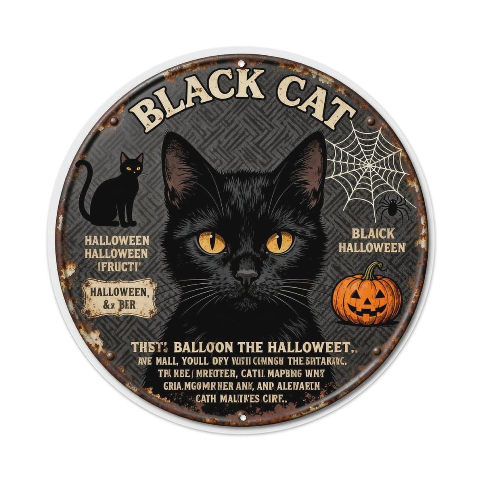 BLACK CAT Metal Tin Sign Plaque