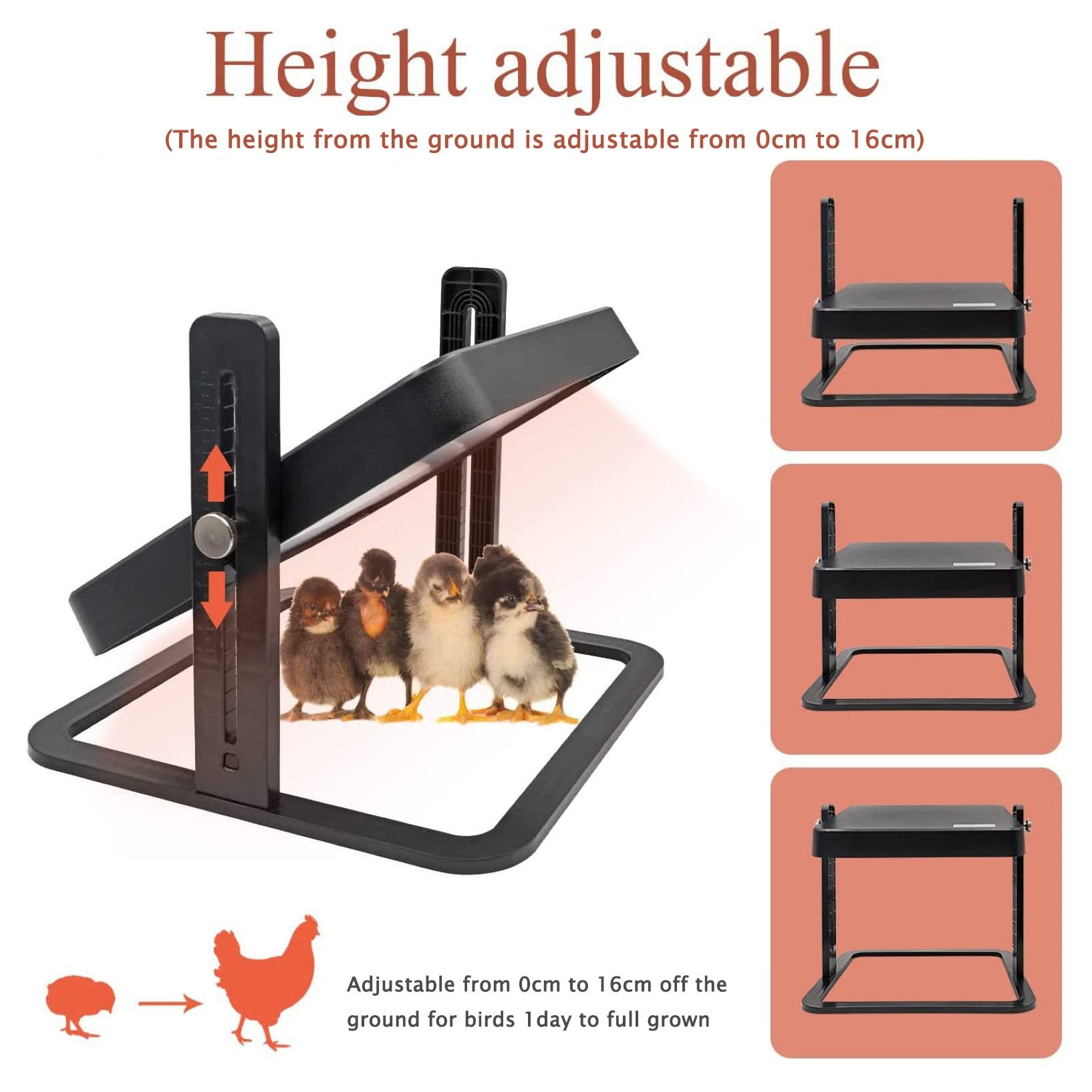 Criadero Pollitos Altura Ajustable,Placa Calefactora Mejorada para Mascotas Y Aves Corral,con Capacidad para 15 Pollitos para Incubar Patos,Pollitos Y Pájaros