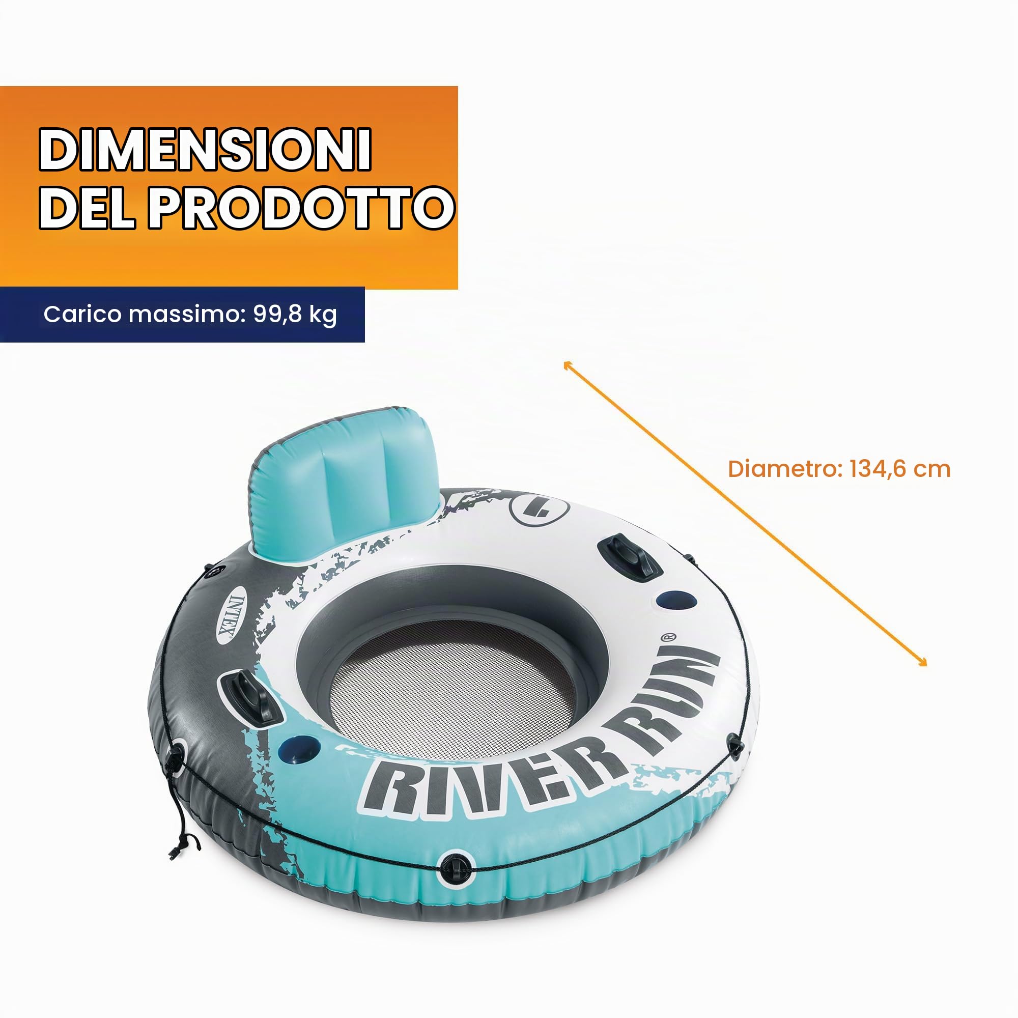 Intex Salotto sportivo di corsa del fiume, galleggiante gonfiabile dell'acqua