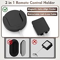 Vista 2 de Soporte magnético para control remoto de 6.5 pies, paquete de 3 correas elásticas para control remoto con correa ajustable e imanes dobles N52