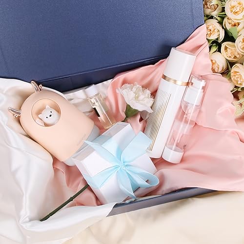 Miniatura 6 de Aimyoo Caja de regalo plegable azul marino con tapas de cierre magnético de 13.8 x 9 x 4.3 pulgadas, cajas grandes de propuesta para dama de honor,