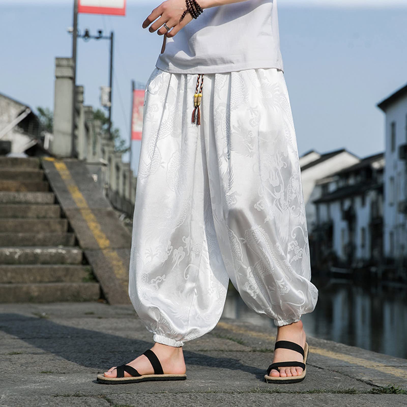 Haremshose Herren Pumphose Aladinhose Pluderhose Yoga Goa Baggy Aladin Freizeithose Herren Yoga Goa Hosen Strandhose Hippie Hosen Boho Yogahosen