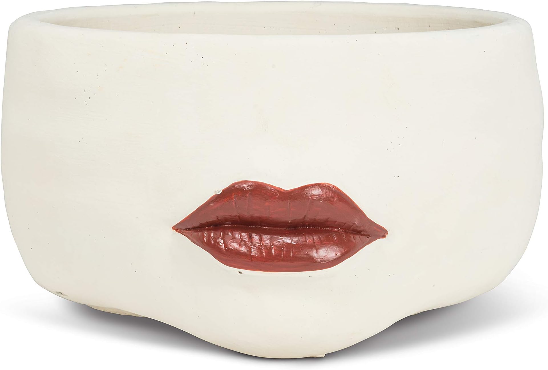 Abbott CollectionHome 27-RUBYWOO-439 Low Lip Planter, Ivory/red