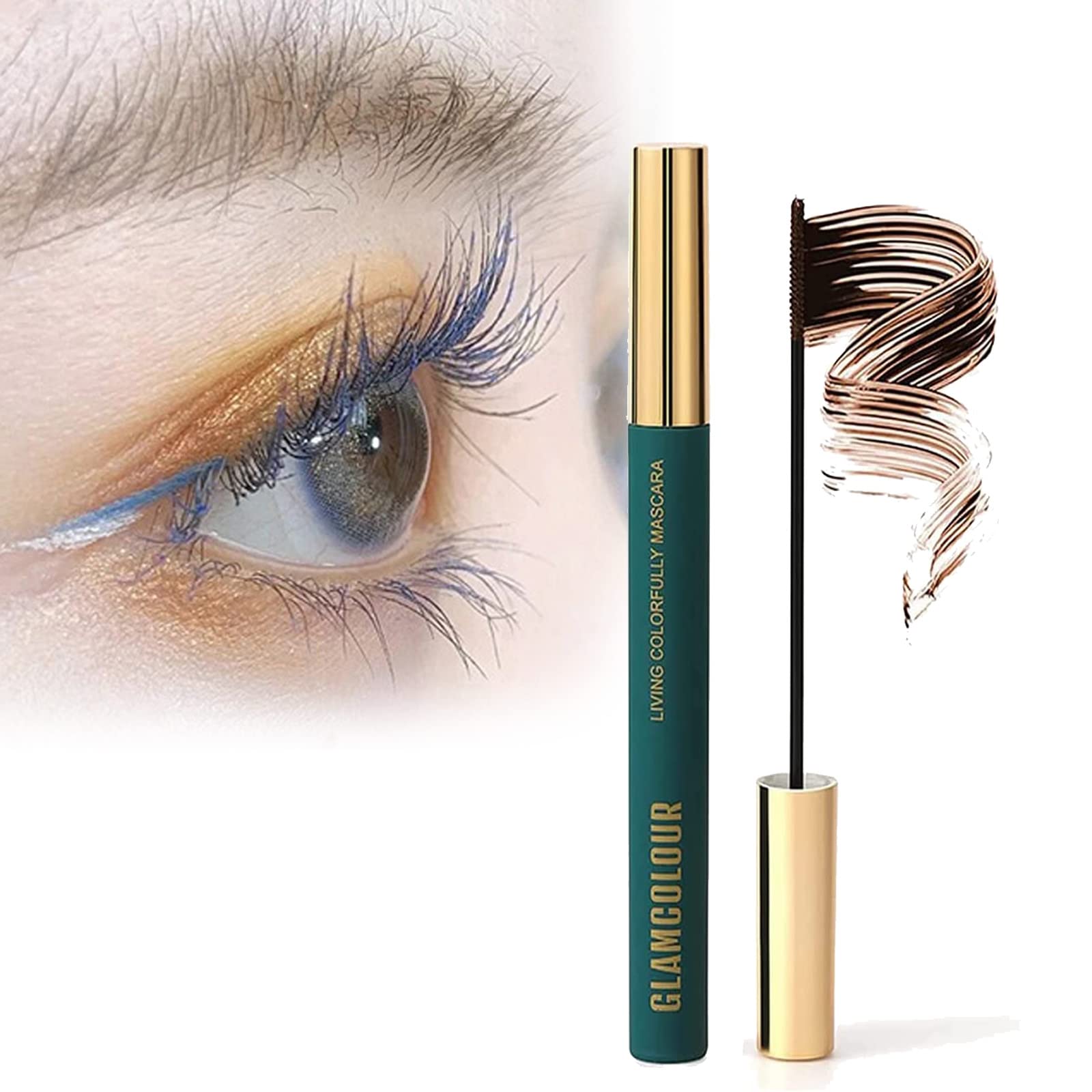 CYUHAN Magic Color Skinny Mascara, Waterproof Lengthening Mascara Washable Essence Lash, Lentes De Contacto Colores, Fine Brush Lengthening Mascara Curling, Best Mascara for Women Girl (Brown)