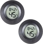 Paquet de 2 Mini Thermomètre Hygromètre Compteurs numériques d'humidité, petit compteur intérieur de température extérieure Moniteur d'humidité Fahrenheit(℉)/ Celsius(℃) pour serre, jardin, cellier, réservoir de reptile