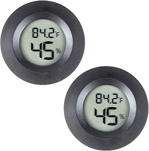 2 Pack Mini Hygrometer Thermometer Digital Humidity Meters, Small Indoor Outdoor Temperature Humidity Meter Monitor Fahrenheit(℉)/ Celsius(℃) for Greenhouse, Garden, Cellar, Reptile Tank