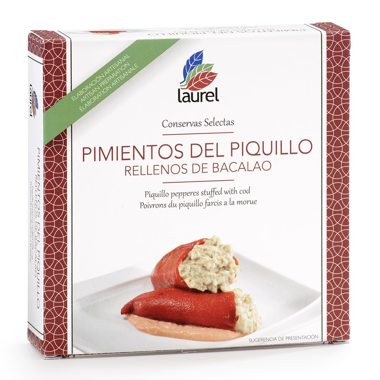 Laurel - Pimientos Piquillo Rellenos de Bacalao lata 280 g | Sabores de Asturias