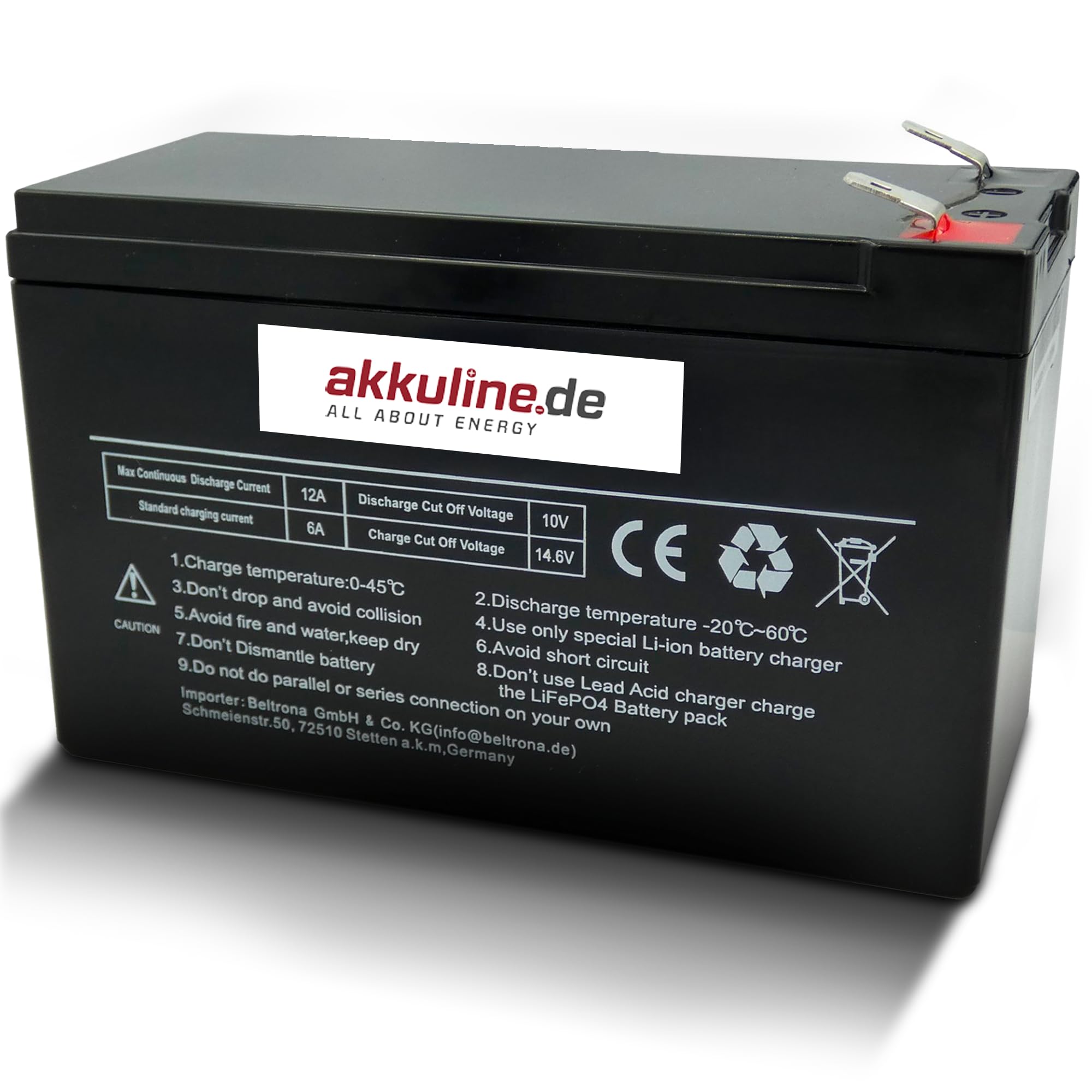 Ersatzakku kompatibel mit Teufel ROCKSTER AIR – auslaufsicher & wartungsfrei, LiFePO4, 12V 9Ah