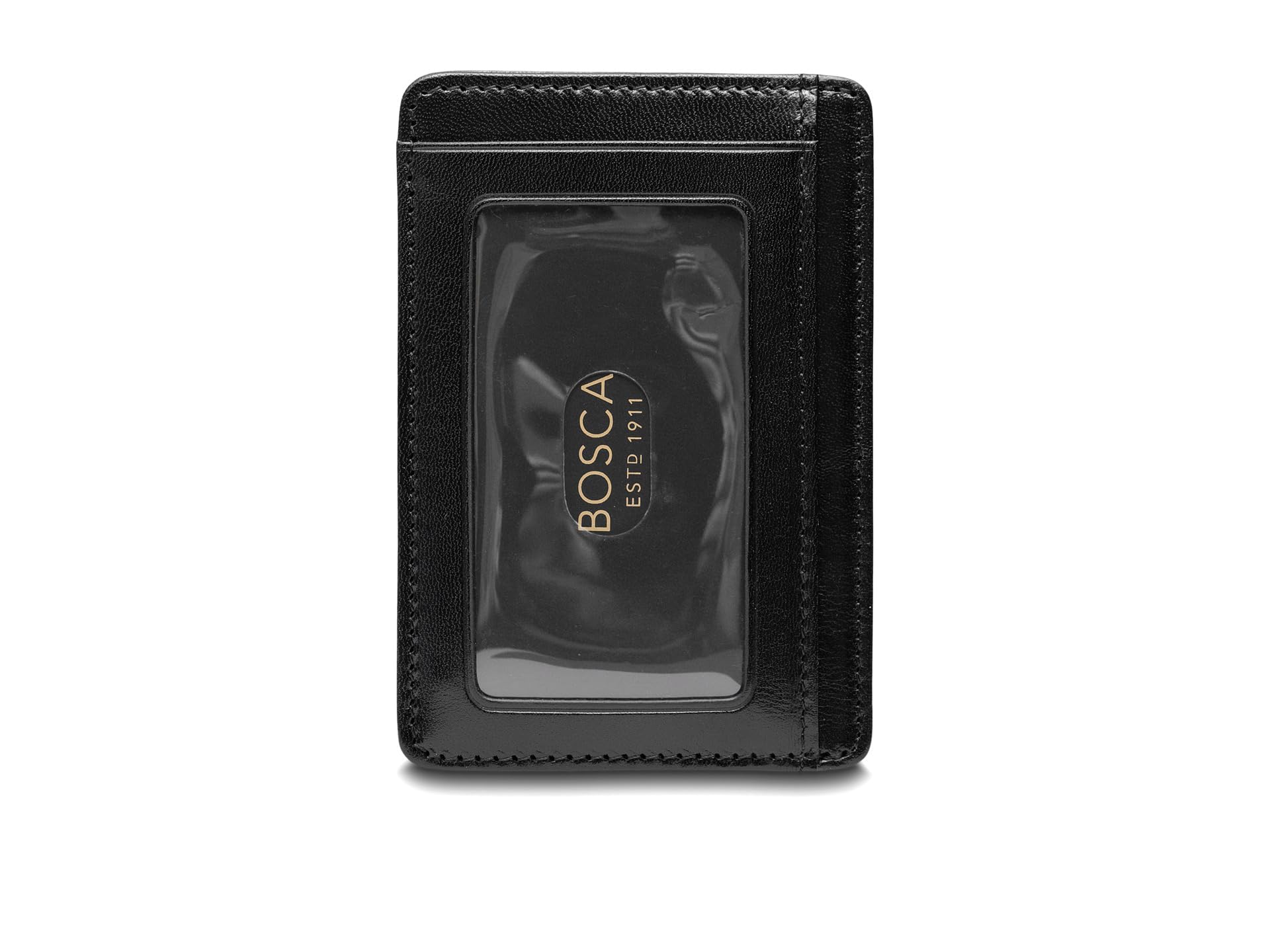 Bosca Old Leather-Airtag Seven-Pocket ID Card Case, Black, One Size
