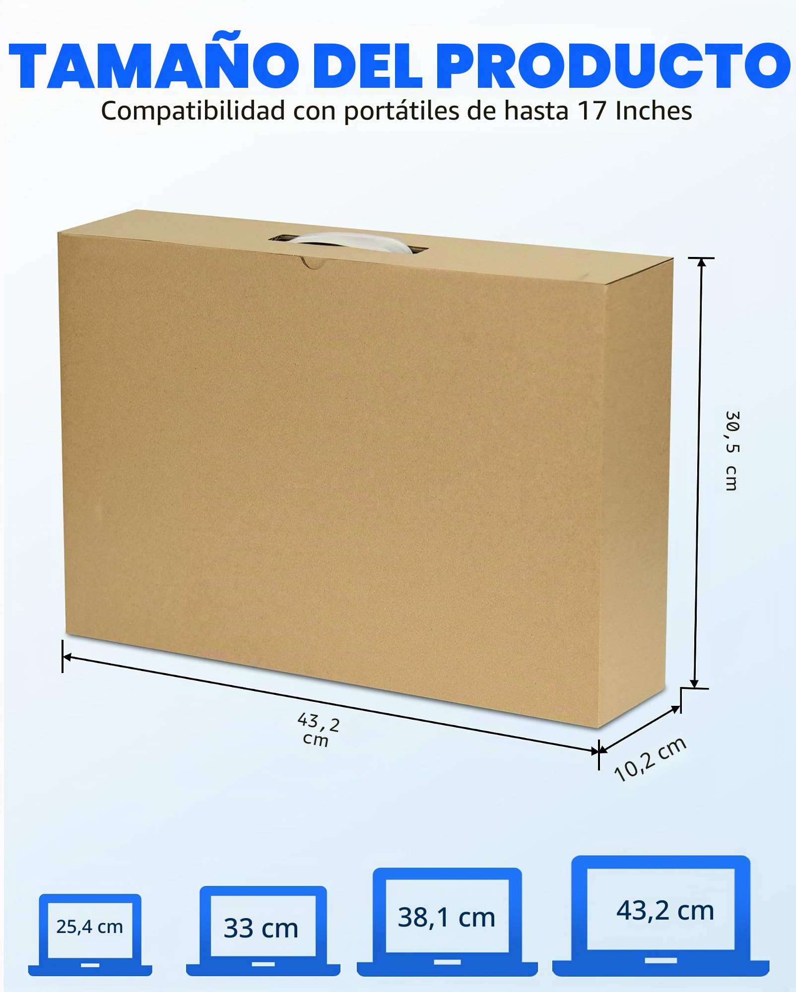 Caja de Envío para Portátil con Espuma de Protección para Portátiles de hasta 17 Pulgadas, Caja de Cartón para Envío de Portátiles, Caja de Envío Segura