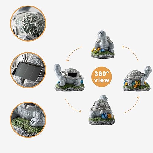 Miniatura 12 de Decoración de jardín, estatua de rana y príncipe, estatua solar de rana y príncipe, figura de ranas de resina con luz solar para patio, balcón