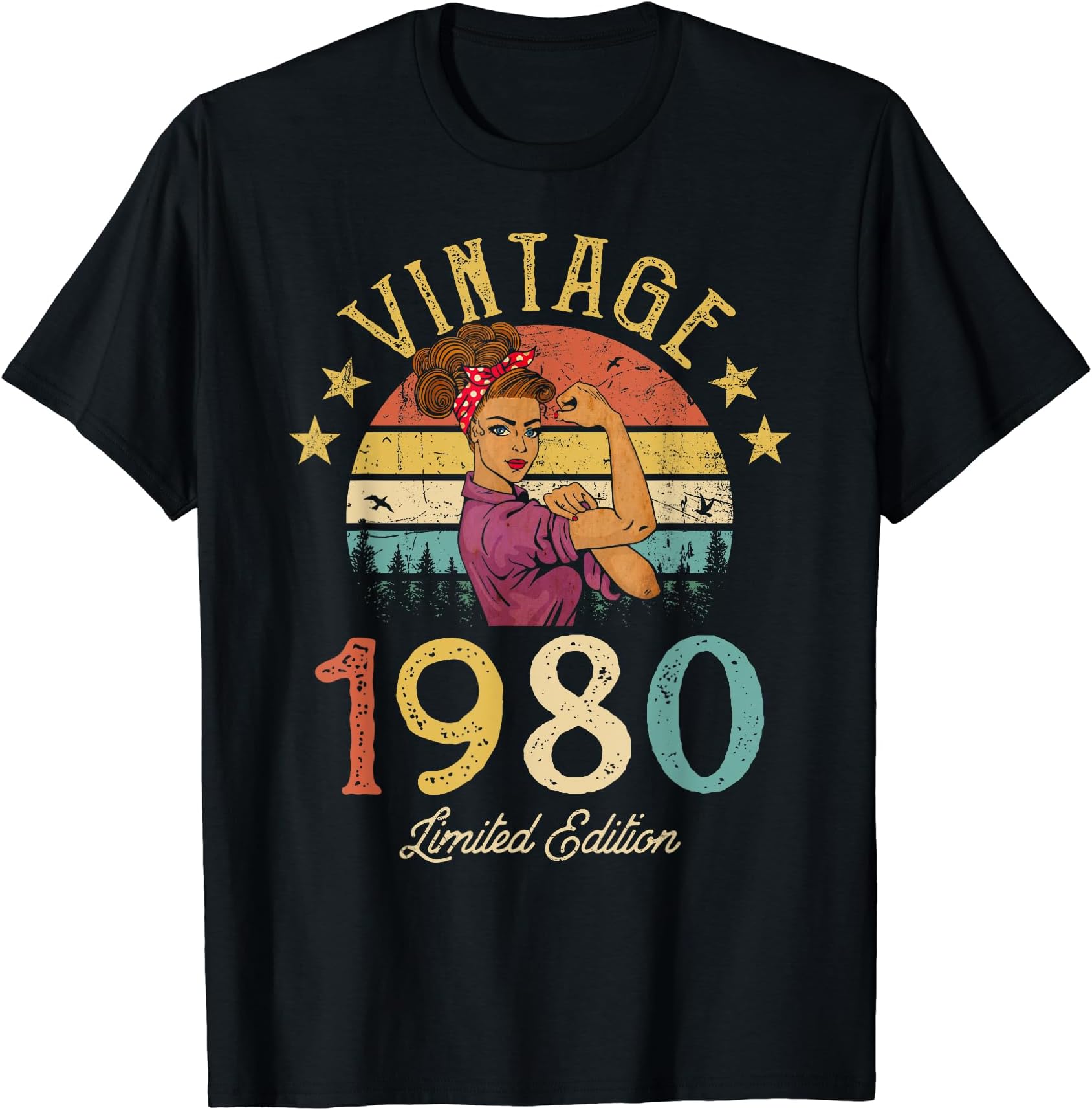 Vintage Birthday Retro ShirtVintage 1980 Made In 1980 42nd Birthday Women 42 Years Old T-Shirt