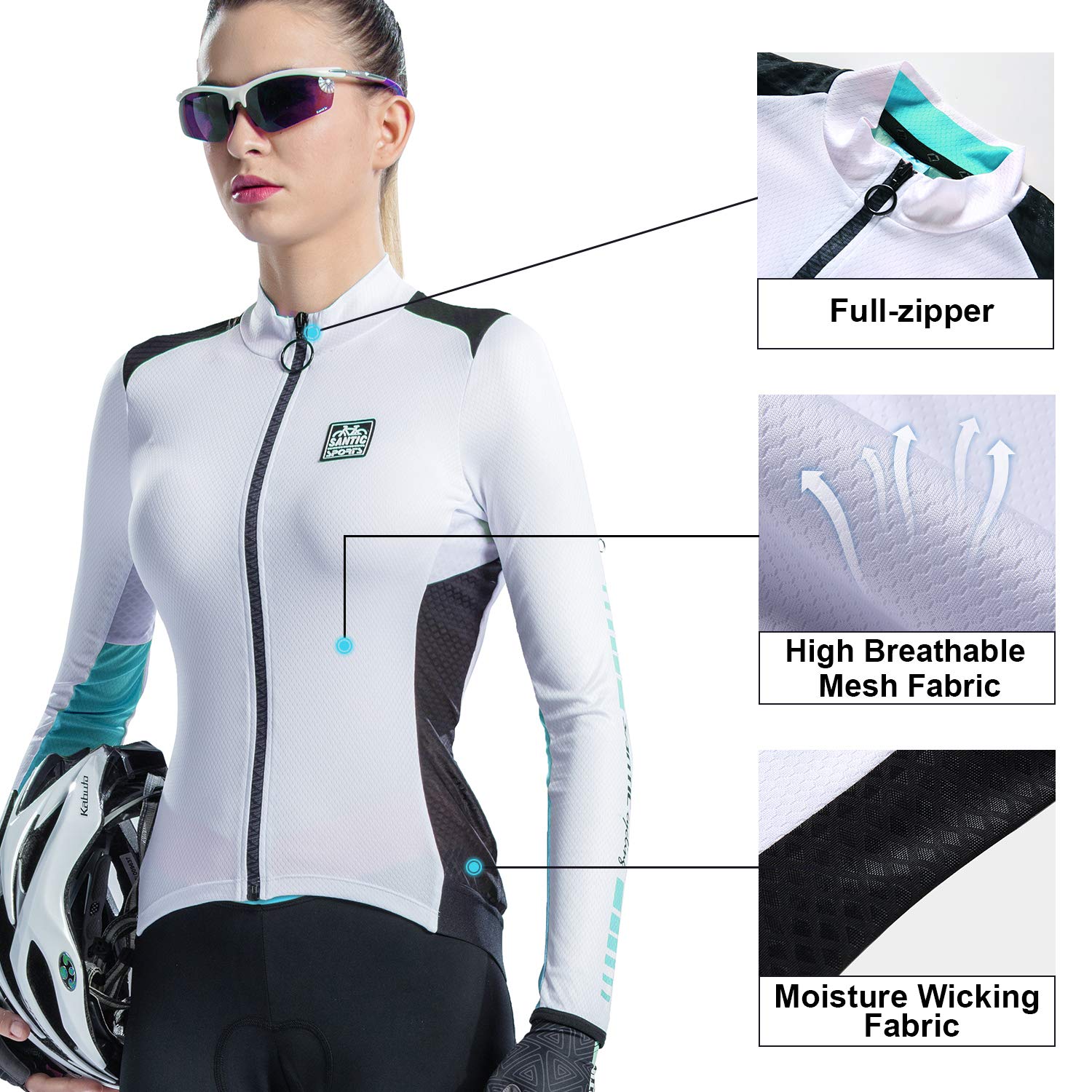 Santic Magliette Ciclismo Donna Breve Maglia Ciclismo Donna Maglietta Bicicletta Camicie Ciclismo per Donna