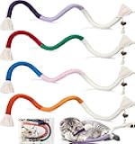 Cat Chew Ropes 4Pcs, Cat Toys for Indoor Cats with Refillable Natural Catnip, Safe Teeth Cleaning Chew Toys, Interactive Kitten Nip Toys and All Breeds (19.5 Inches)