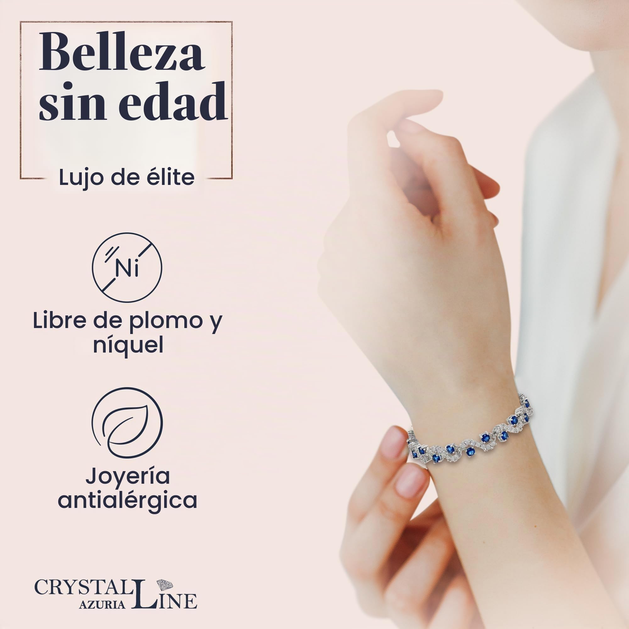 Cristalline Azuria 18ct Chapado en Oro Blanco o Amarillo Tennis Pulsera Zirconia Cúbica Cristales con Caja para Mujeres y Niñas
