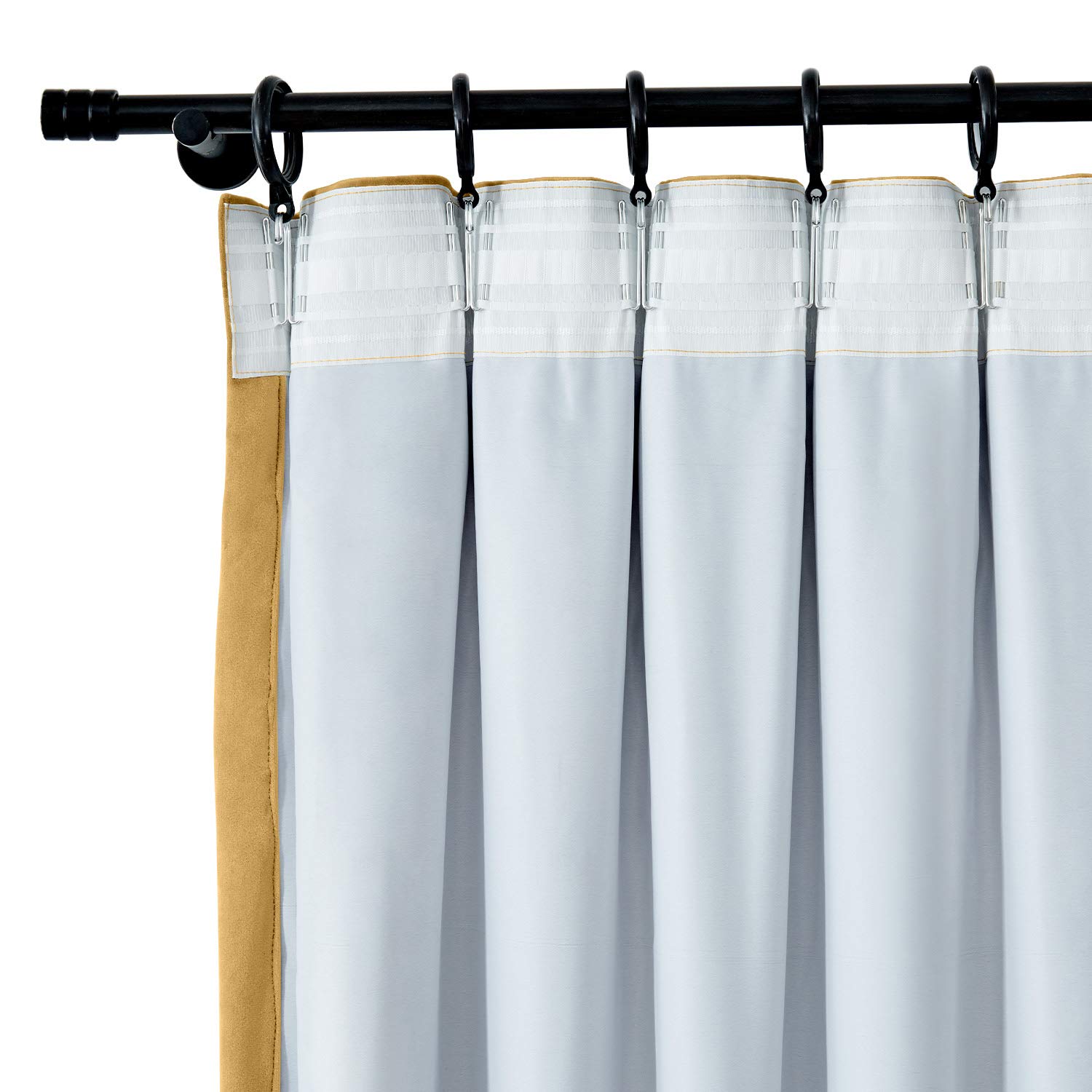 ChadMade Rideau Velours Mat Solide Lourd Draperies Occultants Double Face 168 x 230 CM, Rideau Ruban Plissés pour Salon Balcon Chambre (Blé)