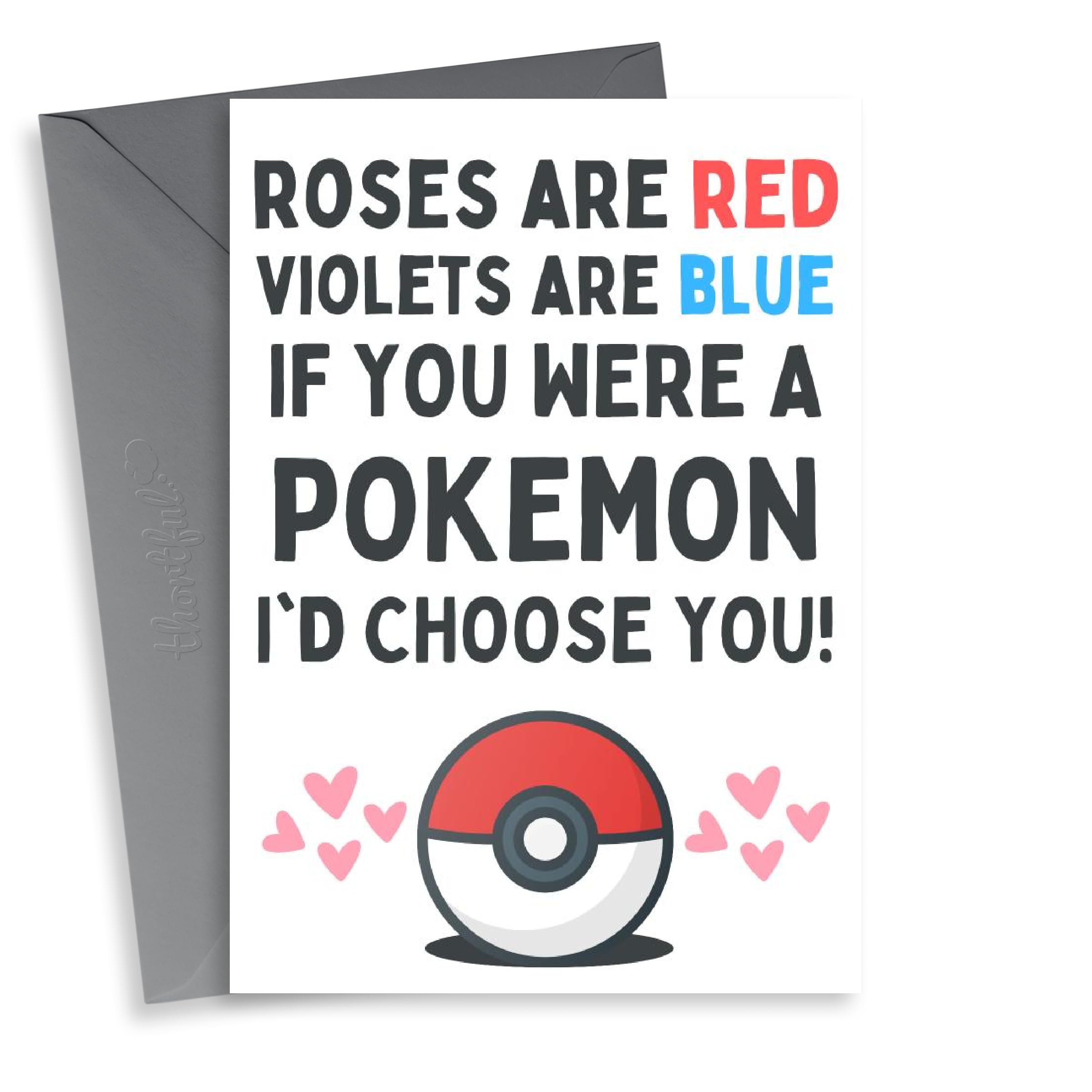 Roses are red Pokemon Valentine's Day Card