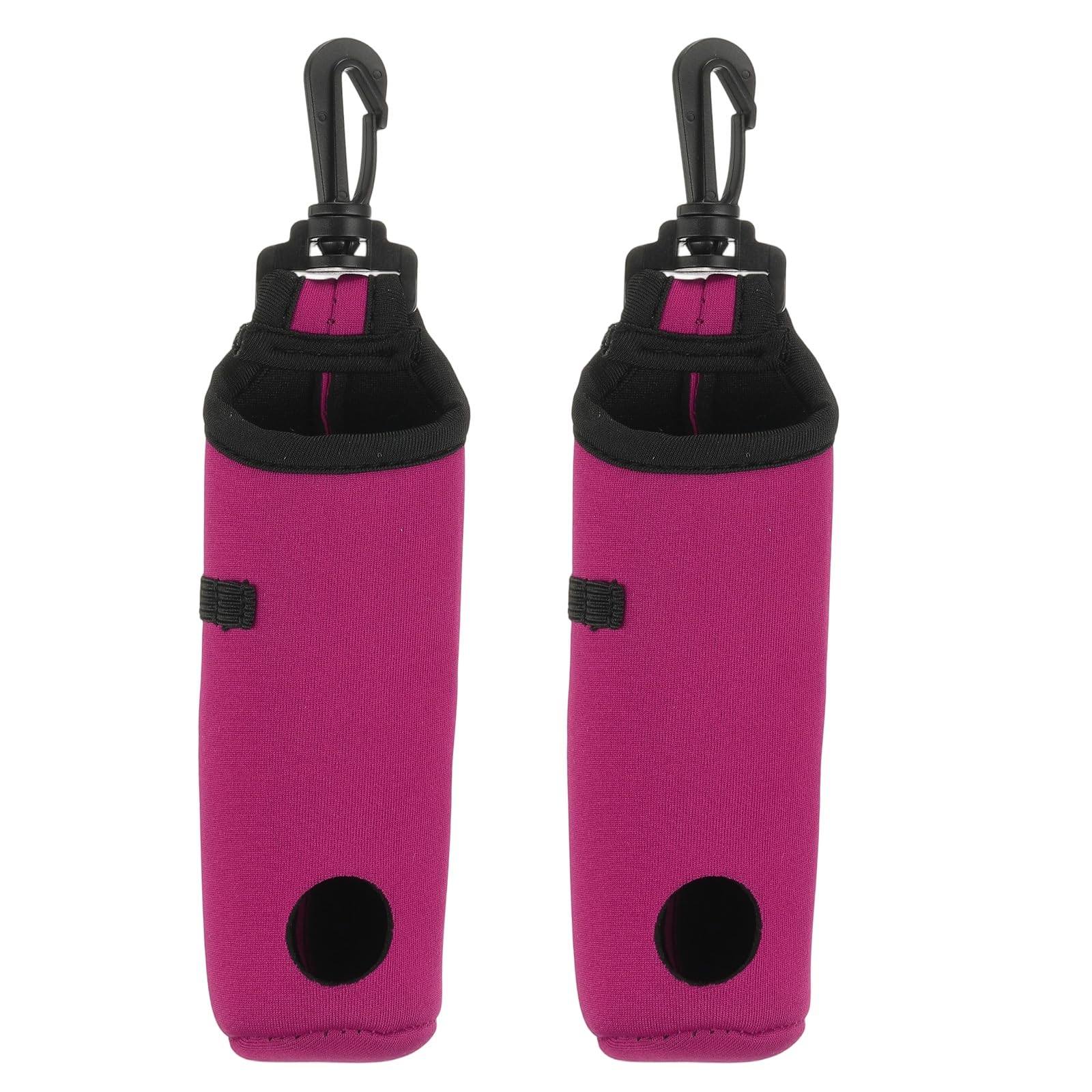 Uxcell 2 Pack Golf Ball Carry Bag, Waist-Mounted Storage Bag Neoprene Golf Tee Holder Pouch with Lightweight Hook for Men and Women, Pink