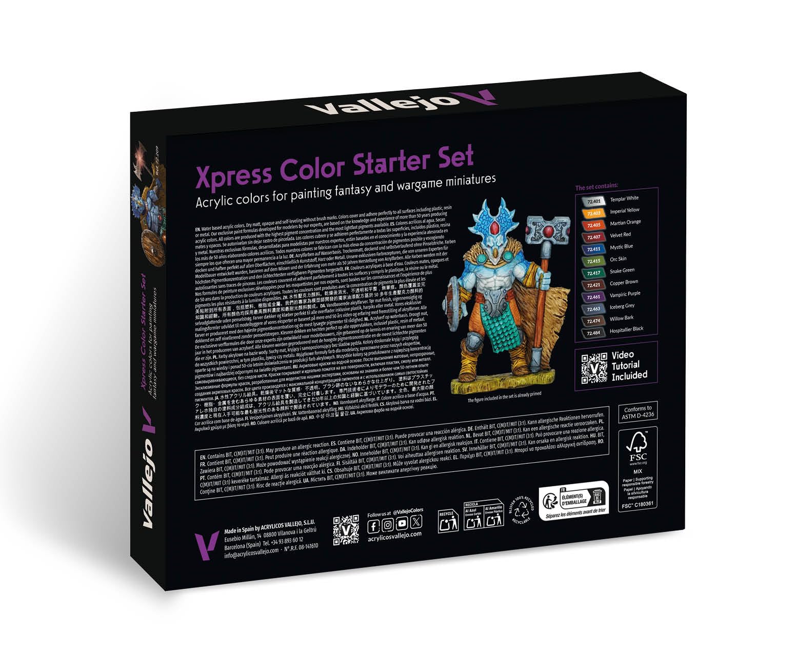Vallejo Xpress 72209 Starter Set (12x18ml) + figure + brush + manual