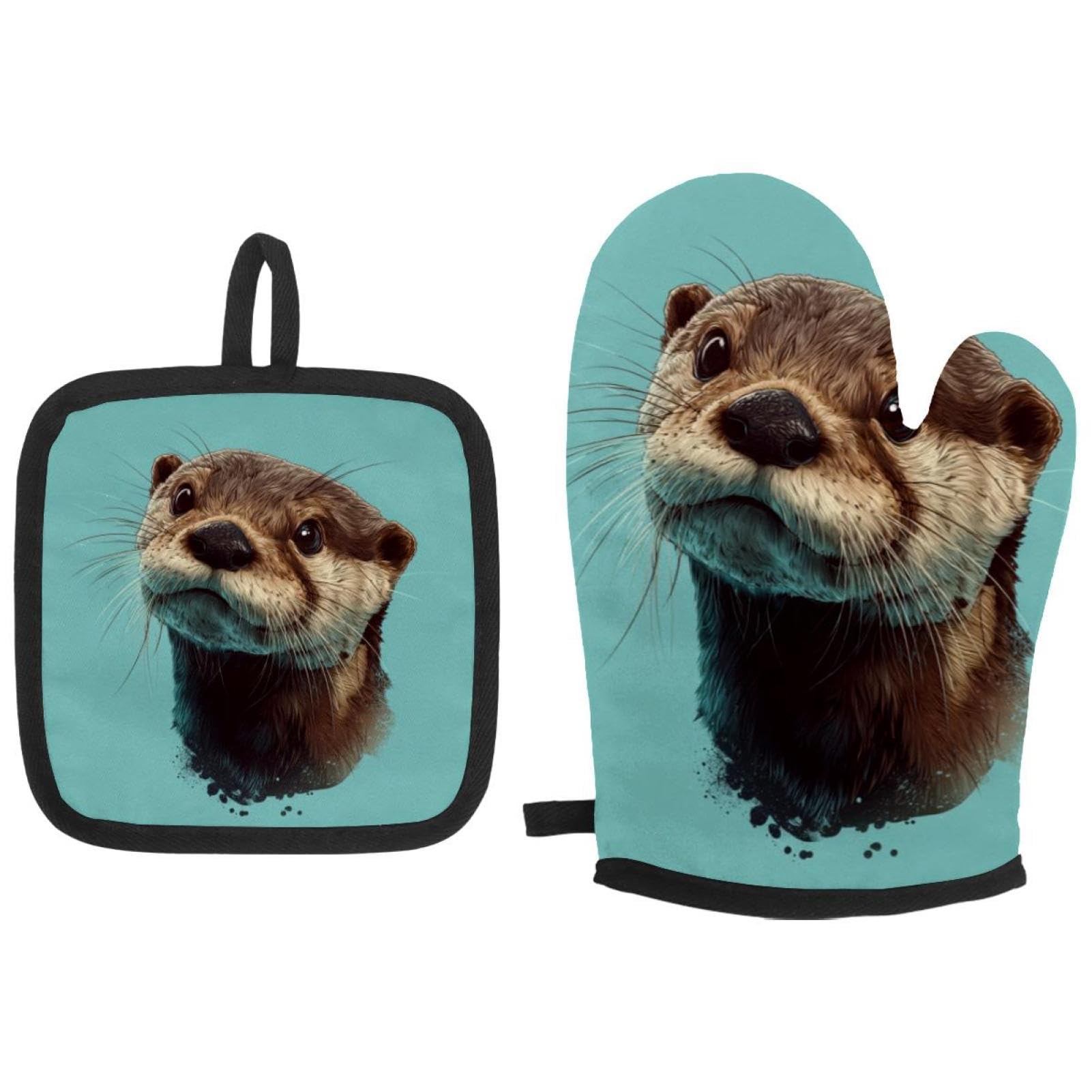 Maniques turquoise loutre et animaux océan résistantes à la chaleur