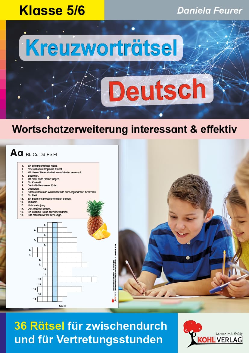 Kreuzwortrtsel Deutsch Klasse 5-6  Wortschatzerweiterung interessant &  effektiv | 36 Rtsel zu Nomen, Verben & Adjektiven | Mit Hilfsstreifen &  ... ...