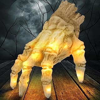 Halloween Decorations Crawling Thing Hand, Sound Activated with Creepy Sound, Lifelike Glow and Moving Hand, Severed Hand Decor Horror Prop for Costume Party Holiday Decorations