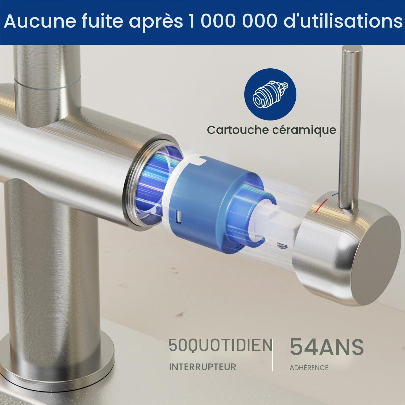 CECIPA Robinet Cuisine, 2 Modes, Mitigeur Cuisine Douchette, Rotatif à 360°