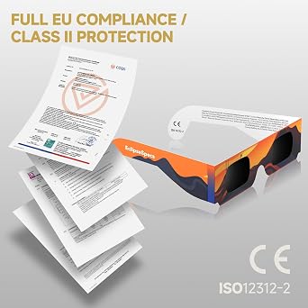 Solar Eclipse Glasses Approved, CE and EN ISO 12312-2