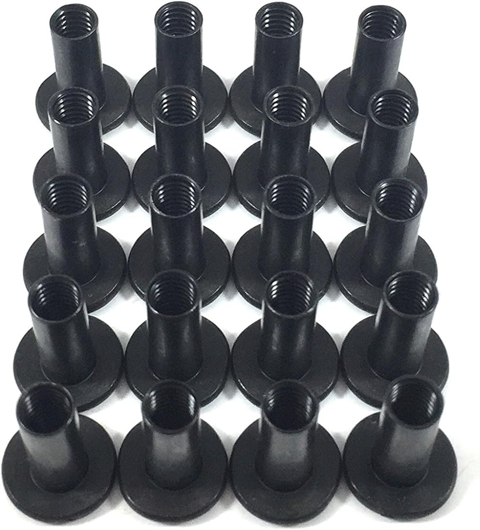 Open Back Screw Posts Black Finish 20 Pk Leathercraft & Kydex Holster Screw Posts