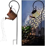 Lanternes solaires extérieures étanches,Abreuvoir métallique Can Jardin Ornements Decor,Pathing Lights Yard Art,Décors de patio extérieurs Cadeaux d'anniversaire pour maman Grand-mère femmes idées,avec crochet,Grande