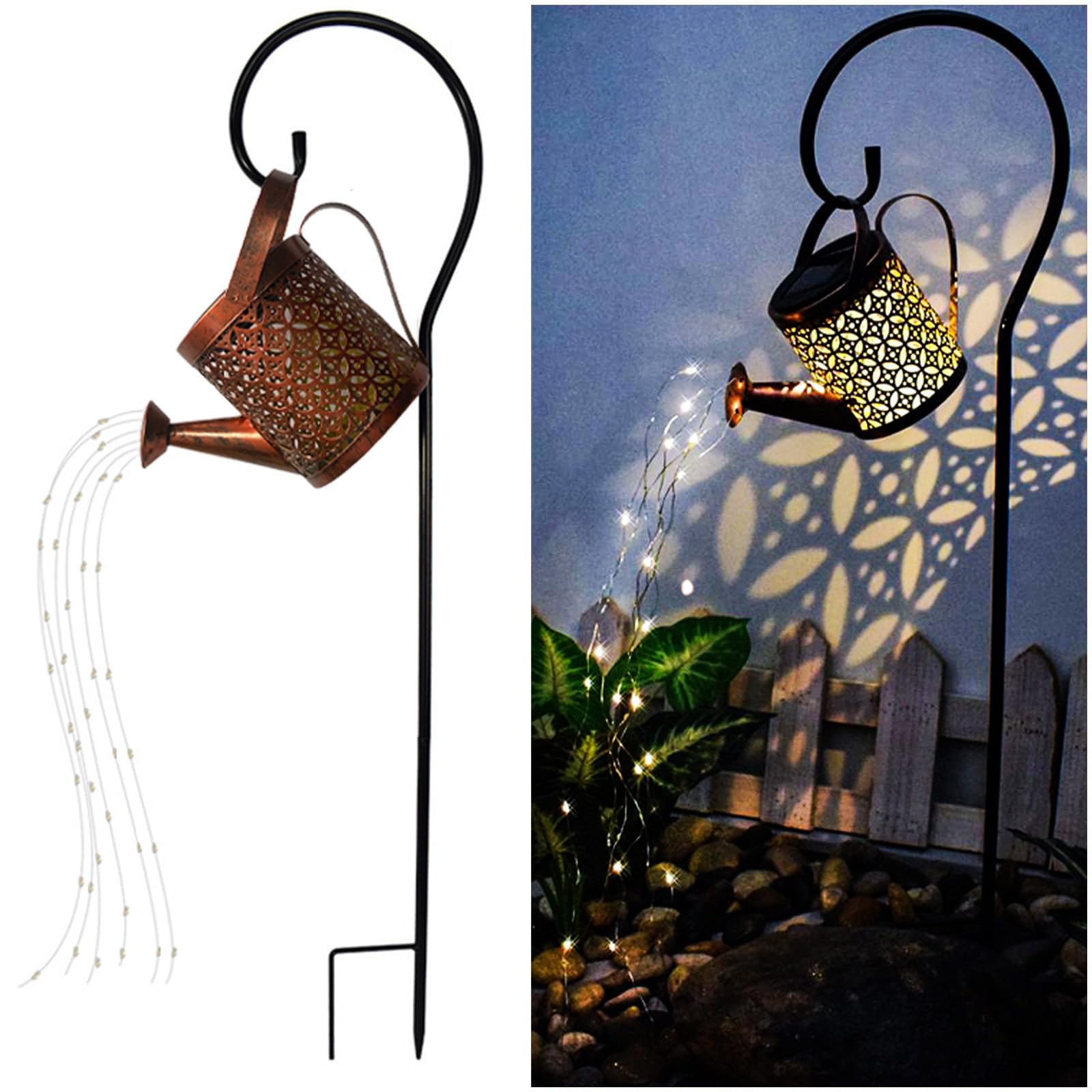 Photo 1 of Solar Lanterns Outdoor Waterproof,Metal Watering Can Garden Decor Ornaments,Yard Art Hanging Path Lights,Outside Patio Decorations,Gardening Birthday Gifts for Mom Grandma Women,with Hook, Large