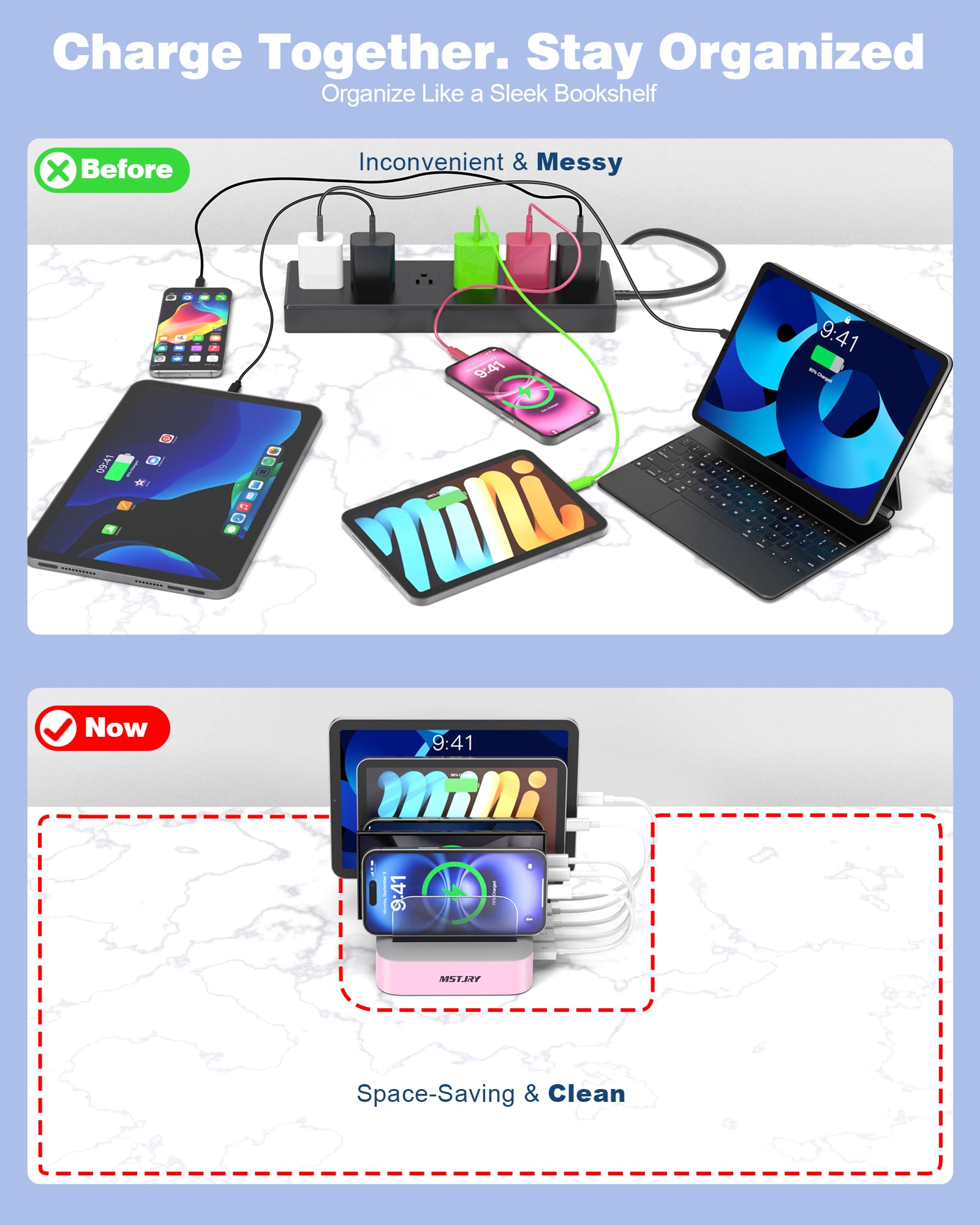 Snapklik.com : MSTJRY Charging Station For Multiple Devices : 5 Port ...