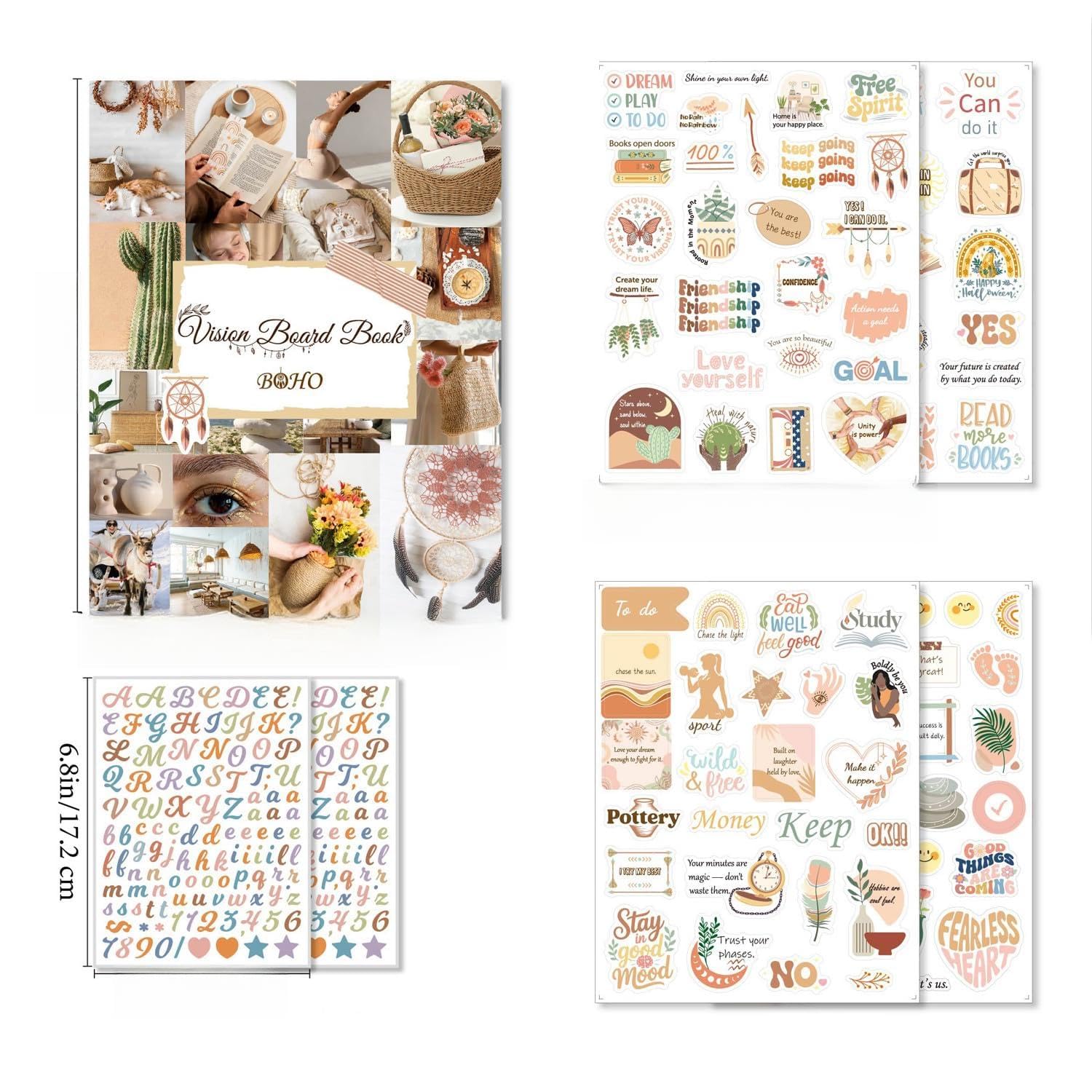 Kunbbeur Women's A Vision Board Book Kit - 1100+ Inspirational Images & Quotes For Vision Board Creation, Diy Collage Book For Goal Setting, Manifestation Journal & Dream Board Supplies For (21.5X28cm) (A)