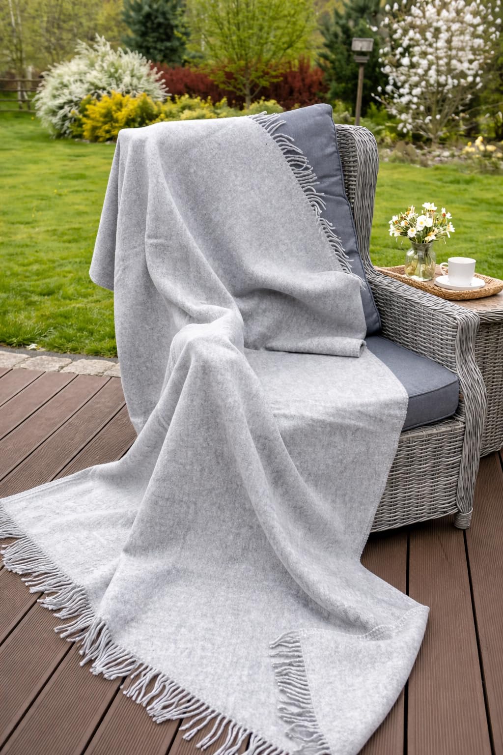 Vendita Coperta in 100% Pura Lana Merino, size DOPPIO 160 x 200 cm Naturale e caldo regalo perfetto ! PRODOTTO NATURALE. GRIGIO