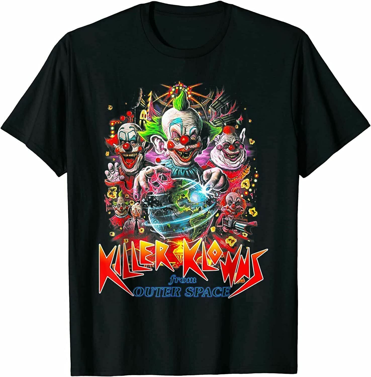 Sukanosi Men's Black Scary Killer Klowns From Outer Space Alien Clown T-Shirt Trend