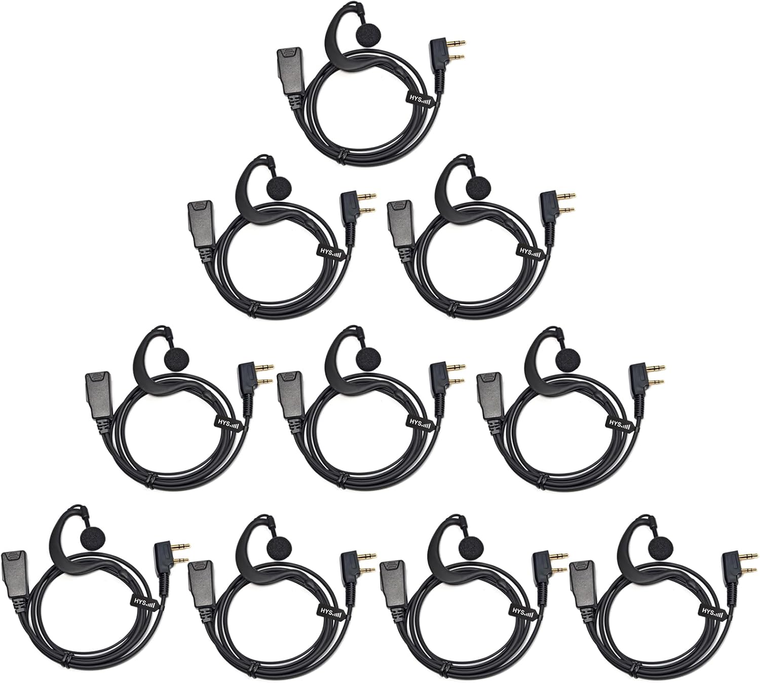 HYS G Shape Walkie Talkie Earpiece with Mic&PTT, for Kenwood NX-220E/NX-220E2 dPMR Digital/Analogue, Two Way Radio Headset for Baofeng BF-888S UV-5R H-777 RT22 WOUXUN KG-699 KG-689