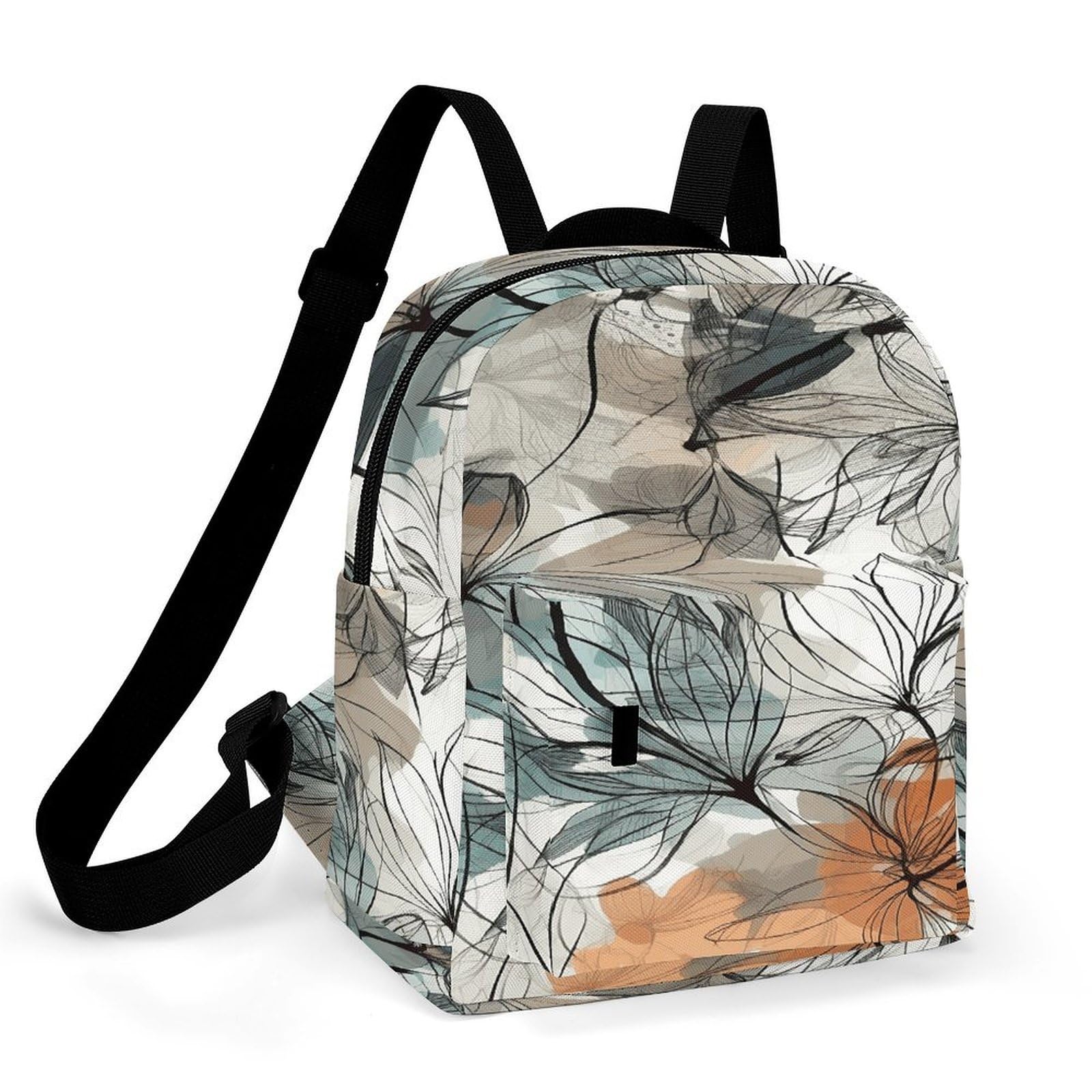 Mochila para mujer de flores impermeable cómoda para laptop 8