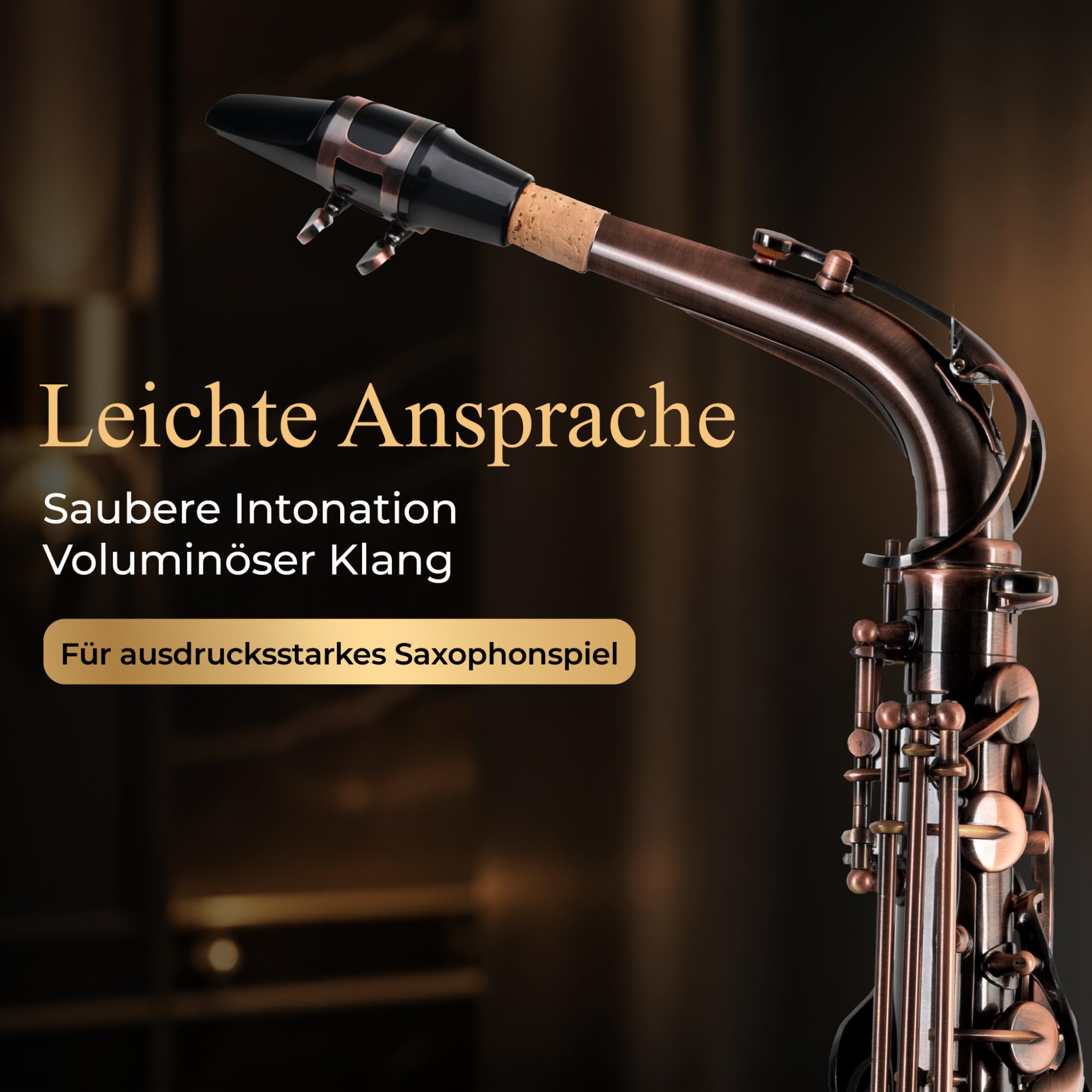 Classic Cantabile Winds AS-450 Antique Red Eb Set Sassofono Alto, Peso: 2 | Sassofono alto in ottone, Finitura Vintage Antique Red, Chiave Fa# alta, Suono pieno e caldo, Attacco rapido, 4 kg, Ance