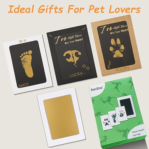 Miniatura 7 de Kit de impresión de huellas sin tinta, kit de impresión de huellas de perro, kit de impresión de nariz de perro, almohadillas de tinta de tacto Negro