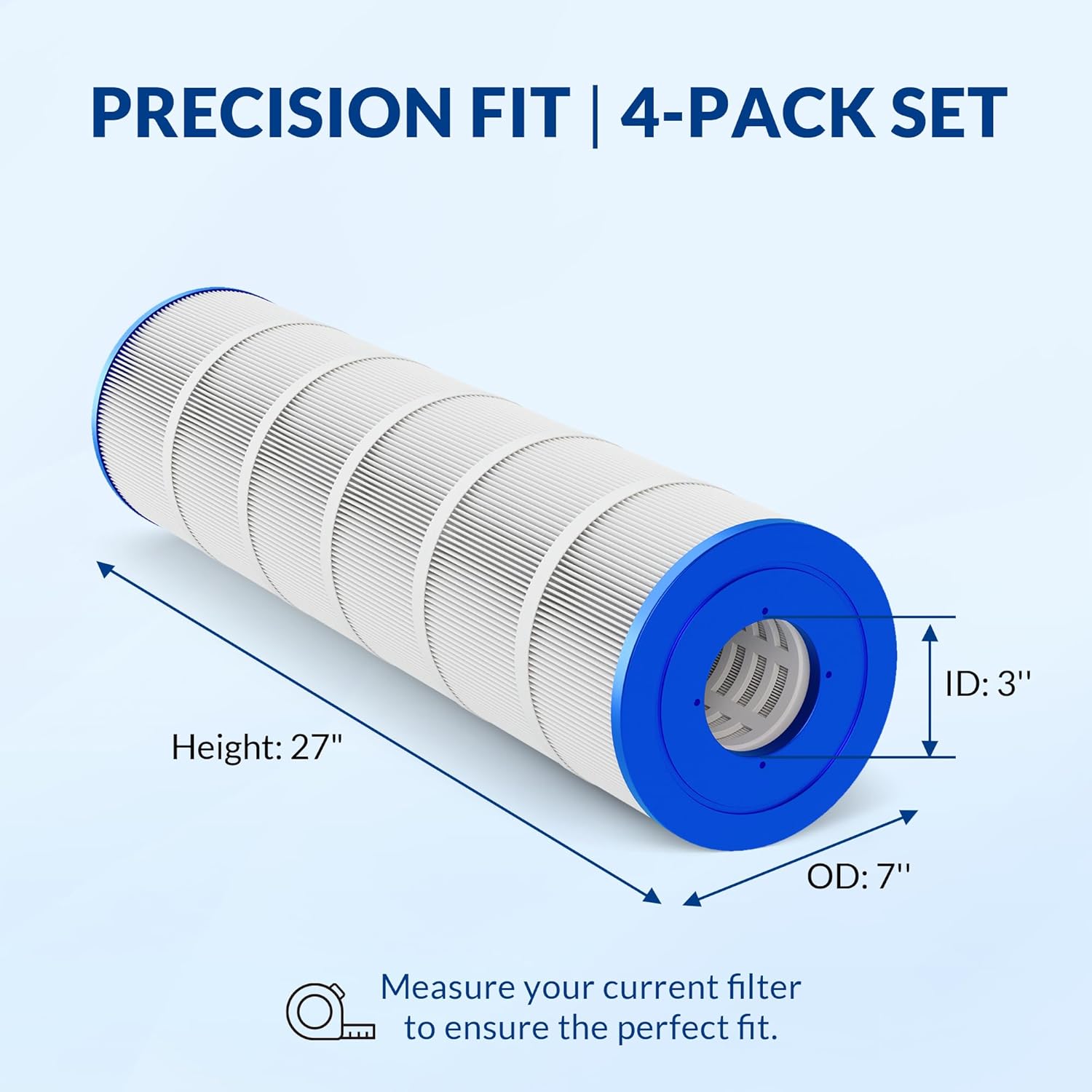 Pool Filter Cartridges Replacement for Jandy CL/CV Series, 5oz Trilobal Heavy-Duty Fabric, Ultra Series, 4-Pack, 460 Sq. Ft.