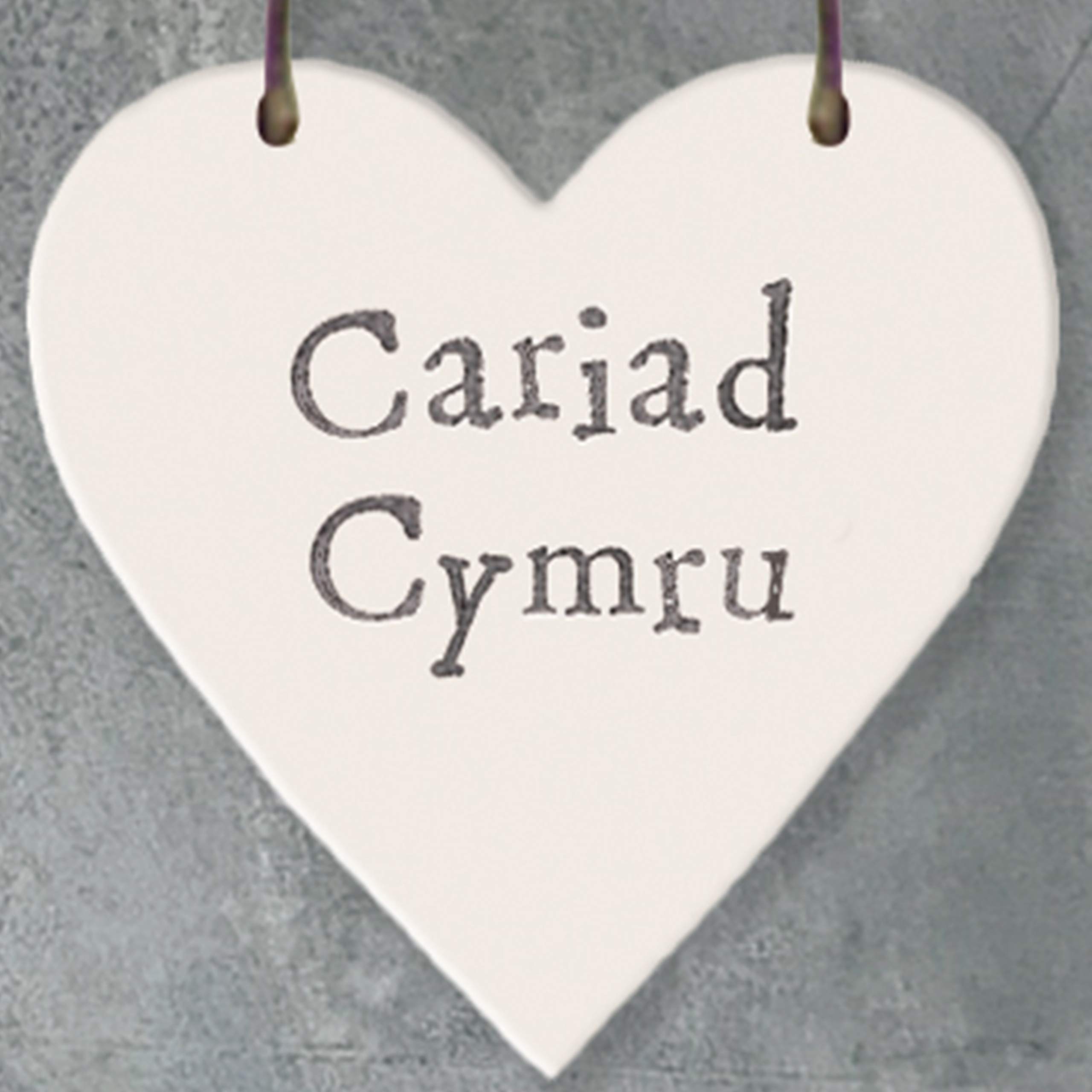 Pebble Eleven Tiny Wooden Message Tags Heart Star Board Gift Label Small Mini Signs Keepsakes (Heart, Cariad Cymru)
