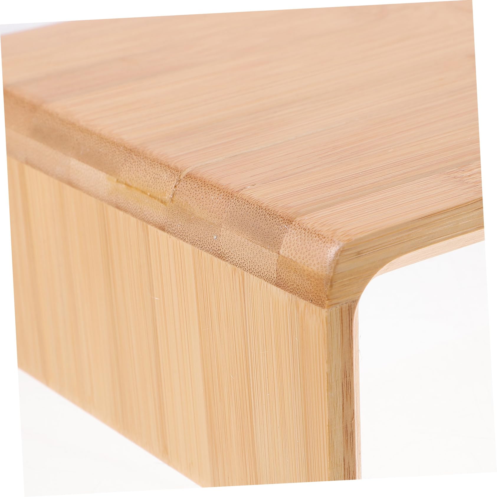 Rialzo per Monitor da Scrivania in bambù Beige, Supporto Ergonomico Il Benessere Visivo e Postura Comoda, per Casa e Ufficio